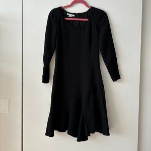 OSCAR DE LA RENTA Scoop Neck Knee-Length Little Black Dress